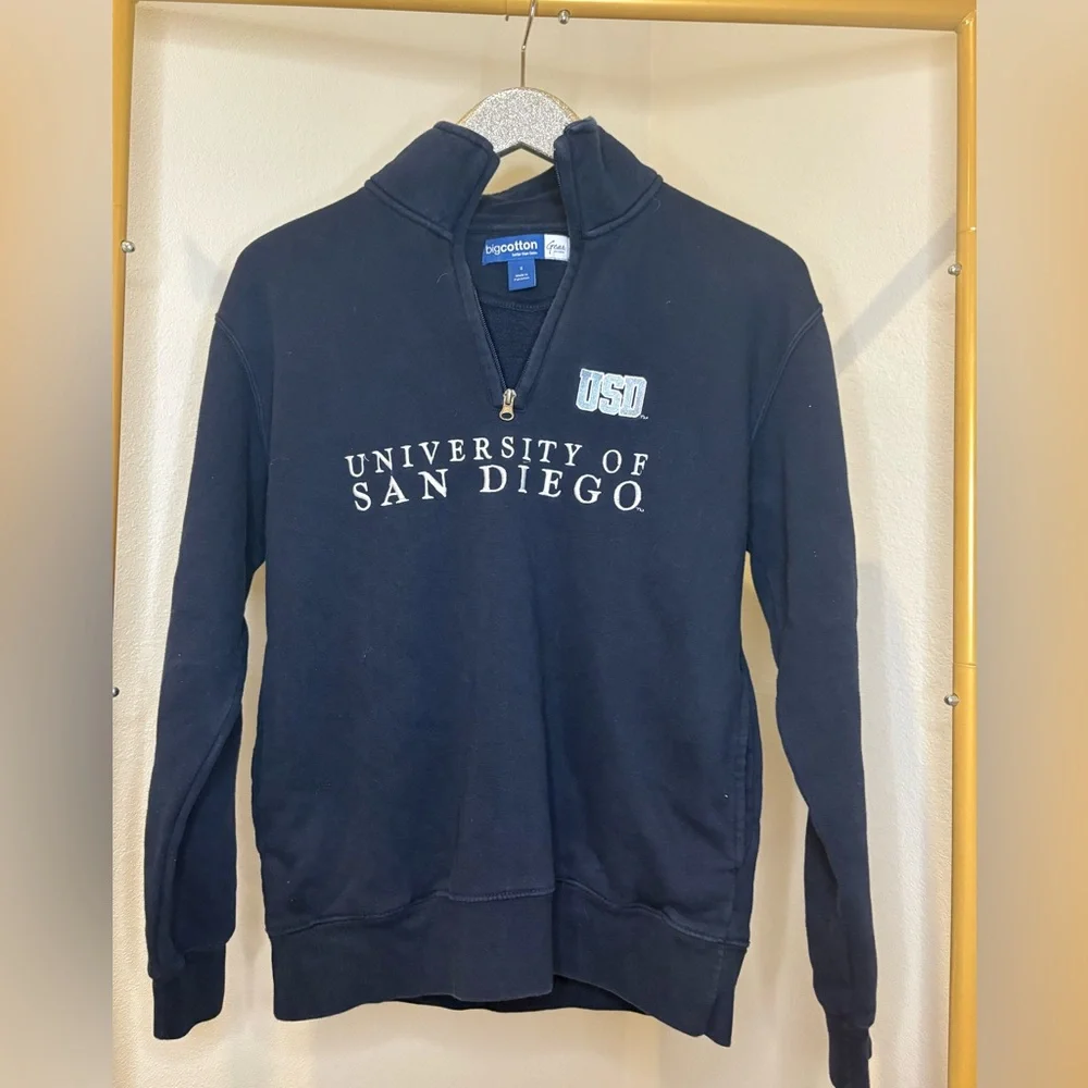 Navy Blue Men’s University of San Diego Zip Up Sweater - Picture 1 of 3